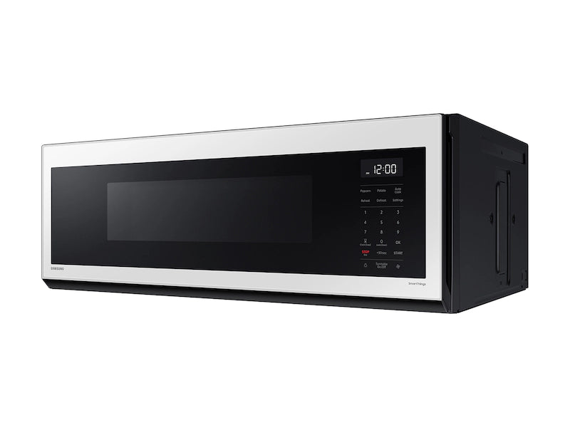 1.1 cu. ft. Bespoke Smart SLIM Over-the-Range Microwave with 400 CFM Hood Ventilation, Wi-Fi & Voice Control in White Glass