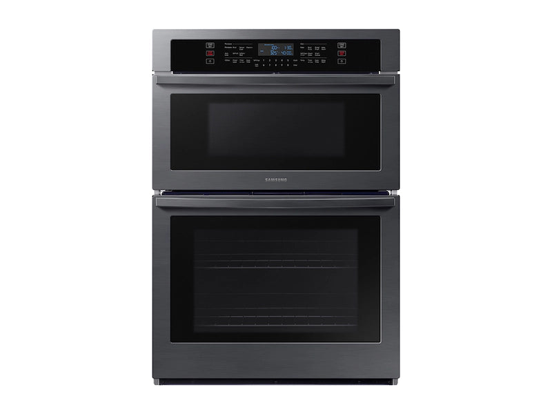 Smart Electric Wall Oven with Microwave Combination in Black Stainless Steel