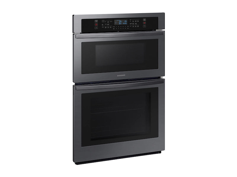 Smart Electric Wall Oven with Microwave Combination in Black Stainless Steel