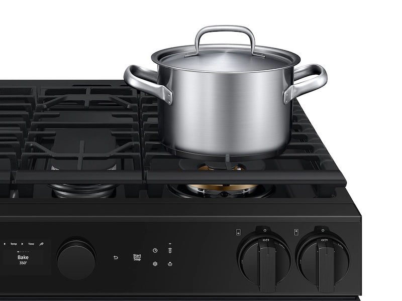 Bespoke 6.0 cu. ft. Smart Slide-In Gas Range with Air Sous Vide & Air Fry in Matte Black Steel