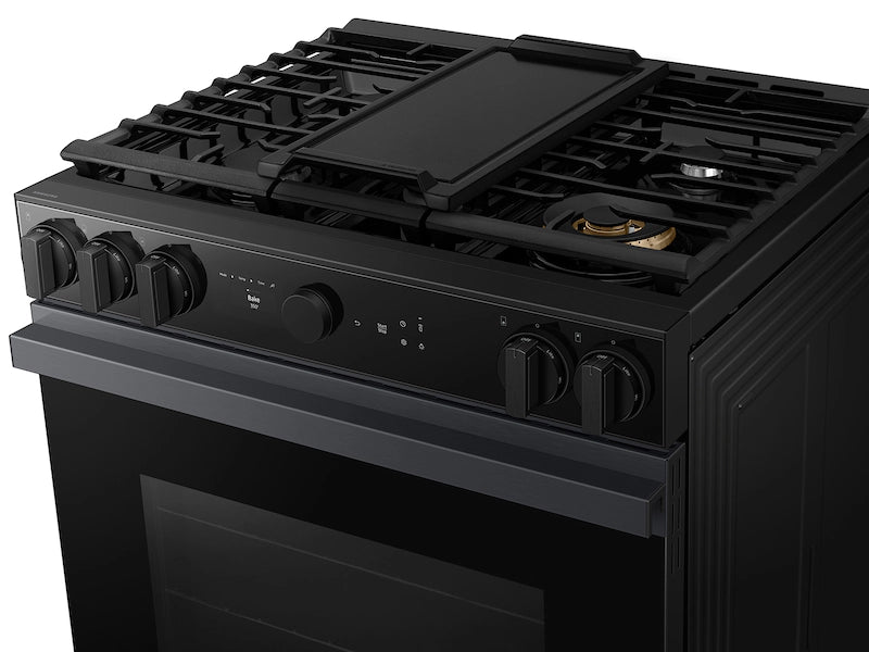 Bespoke 6.0 cu. ft. Smart Slide-In Gas Range with Air Sous Vide & Air Fry in Matte Black Steel