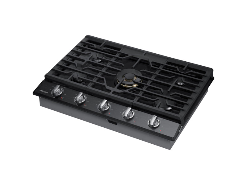 30" Smart Gas Cooktop with 22K BTU Dual Power Burner in Black Stainless Steel