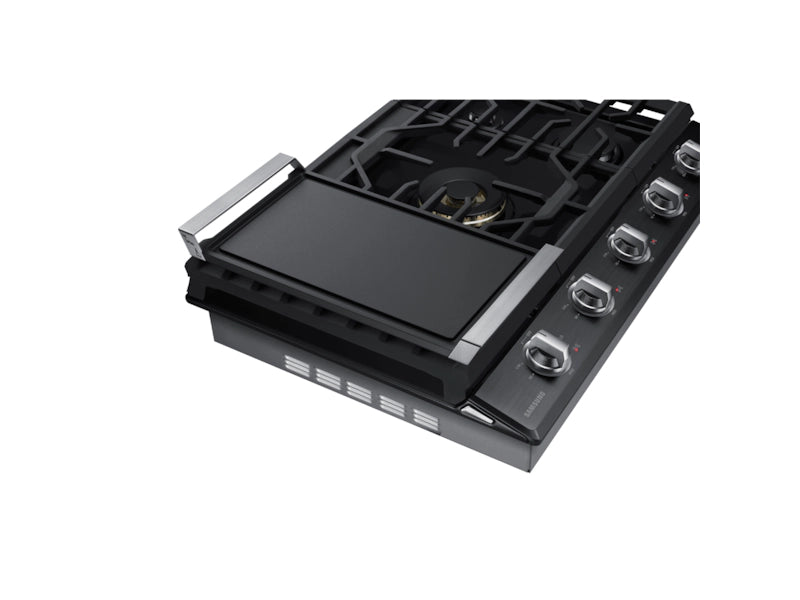 30" Smart Gas Cooktop with 22K BTU Dual Power Burner in Black Stainless Steel