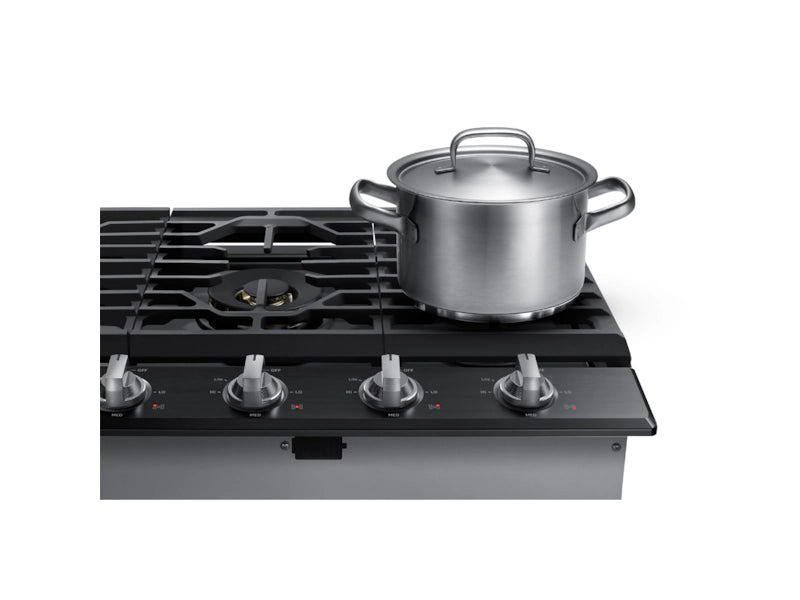 30" Smart Gas Cooktop with 22K BTU Dual Power Burner in Black Stainless Steel